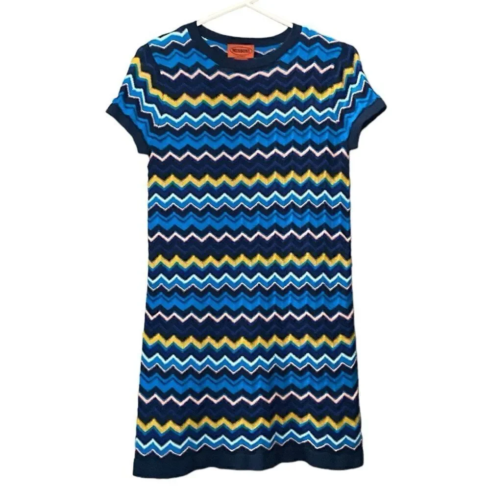 Missoni for Target Girls Zigzag Dress Navy Blue/Yellow/Pink